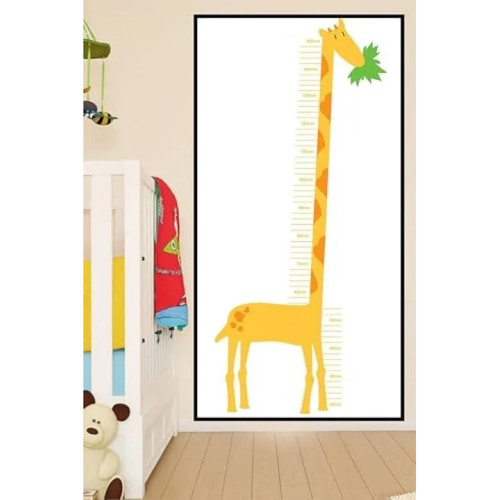 (pster21305) Zürafalı Çocuk Boy Ölçer Poster