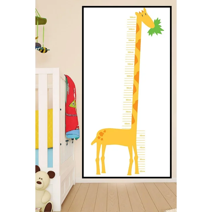 (pster21305) Zürafalı Çocuk Boy Ölçer Poster