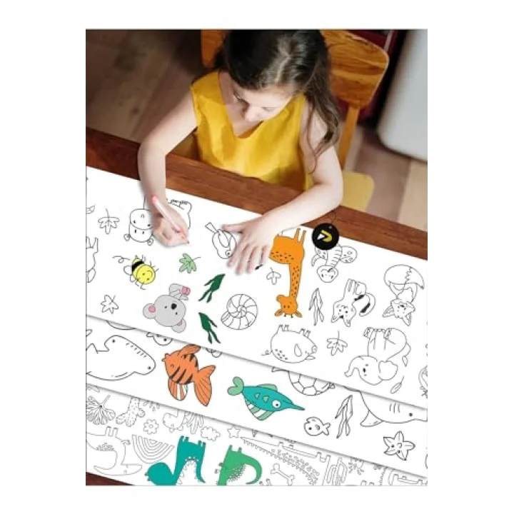 (pster21330) Hayvanlar Eğitici Dev Boyama Kağıdı Seti (3 Adet)