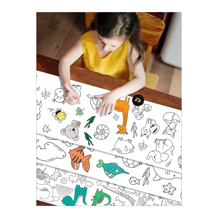 (pster21330) Hayvanlar Eğitici Dev Boyama Kağıdı Seti (3 Adet)