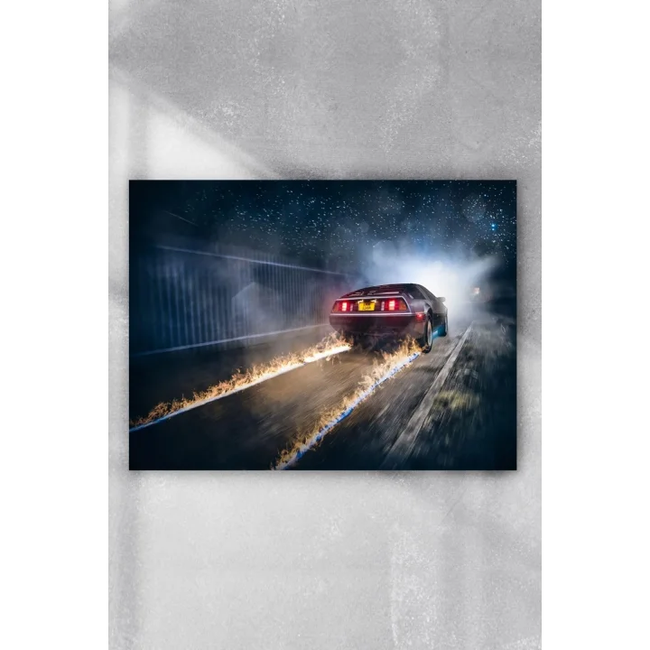 (pster8075) De Lorean Araba Posteri 50x70 cm