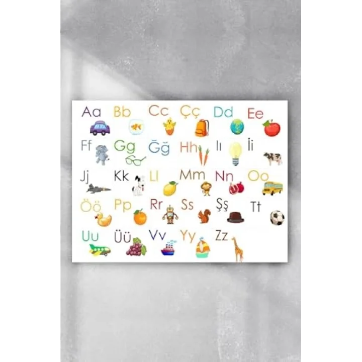 (pster8924) Türkçe Alfabe Eğitim Posteri (60x90cm)