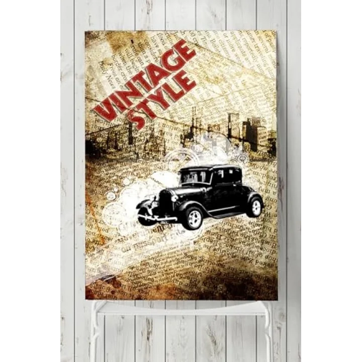 (pster9350) Vintage Araba Posteri 2 (70x100cm)