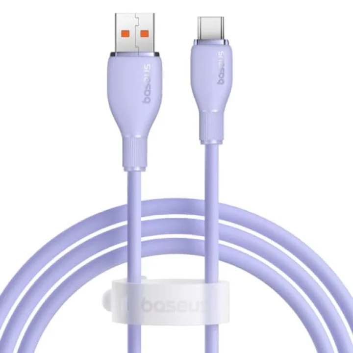 Pudding Hızlı Şarj Özellikli Type-C Kablo 100W, 1.2 Metre, Mor