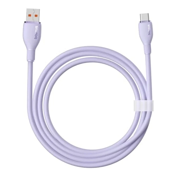 Pudding Hızlı Şarj Özellikli Type-C Kablo 100W, 1.2 Metre, Mor