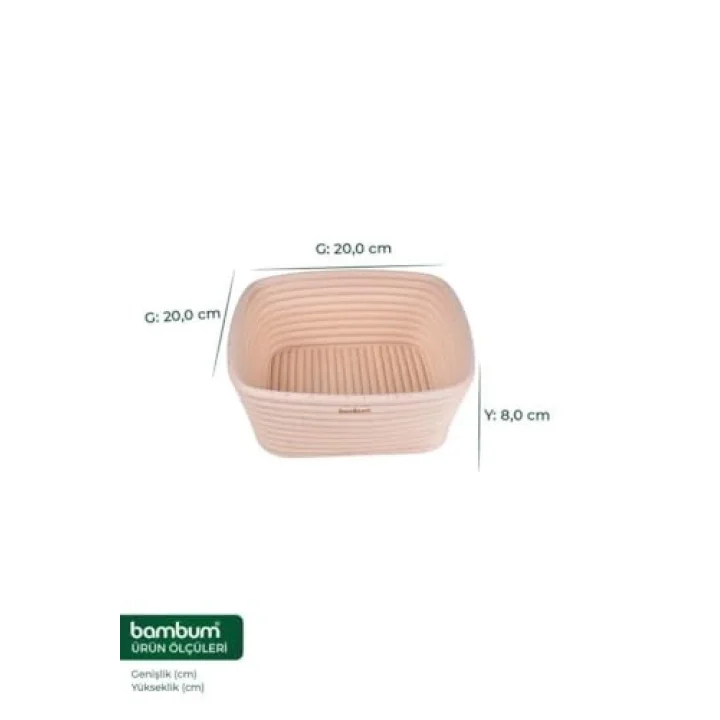 Puder - Ekmek Mayalama Sepeti Kare 20 cm