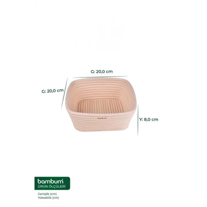 Puder - Ekmek Mayalama Sepeti Kare 20 cm