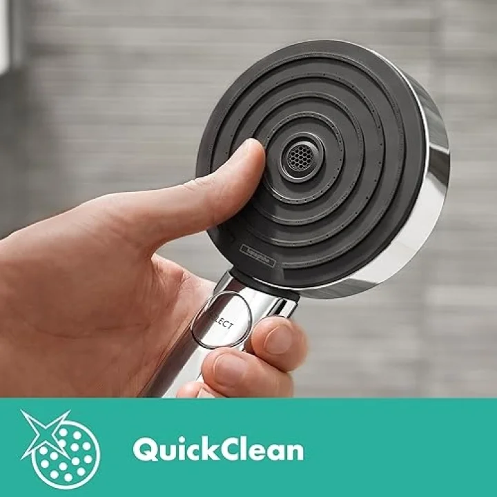 Pulsify 10 cm El Duş Başlığı Seti Modern 3 Sprey Toz Yağmur, Yoğun Yağmur, Fırçalanmış Nikel Hortumlu QuickClean ile Titreşimli Masaj, 1,75 GPM, 04918820