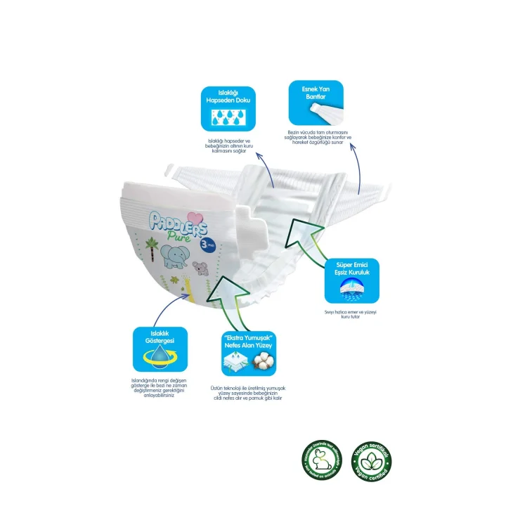 Pure Bebek Bezi 5 Numara Junior 104 Adet 2li Jumbo Set
