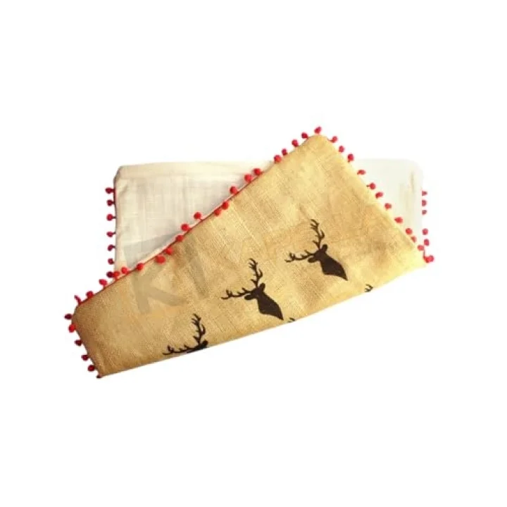 PÜSKÜLLÜ JÜT KIRLENT KILIFI 50 * 50 SİYAH GEYİK DESEN