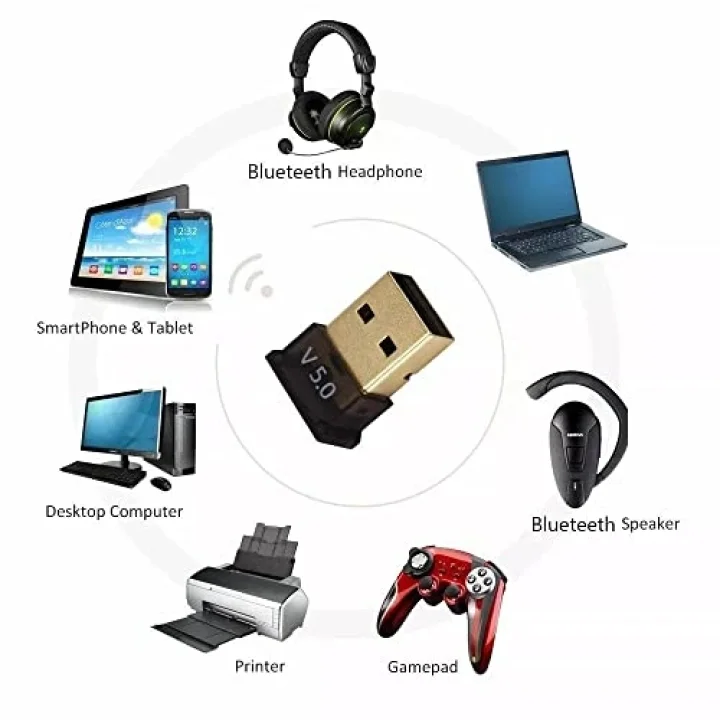 PX-AC-BTU50 Bluetooth 5.0 USB Adaptör, Mini Dongle Bluetooth Alıcı, PC Laptop Notebook İçin Kablosuz Bluetooth Çevirici, Windows 10/11 Tak Çalıştır USB Bluetooth Dongle