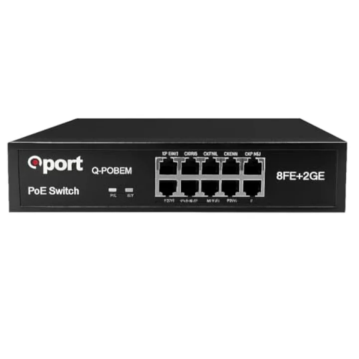 Q-poe8m 8 Port 10/100 + 2 Port 10/100/1000 Uplınk Poe Swıtch