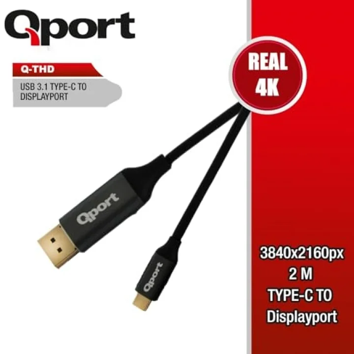 Q Thd Type C To Display Port 4K 60Hz 2 Metre Kablo