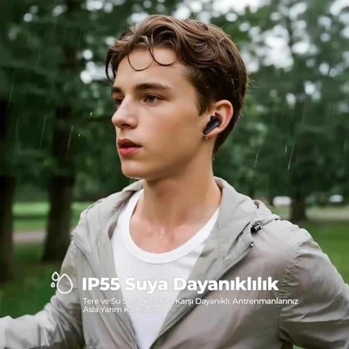 Q3 Pro Hibrit ANC ENC TWS Bluetooth 6.0 Kablosuz Kulak içi Kulaklık Siyah