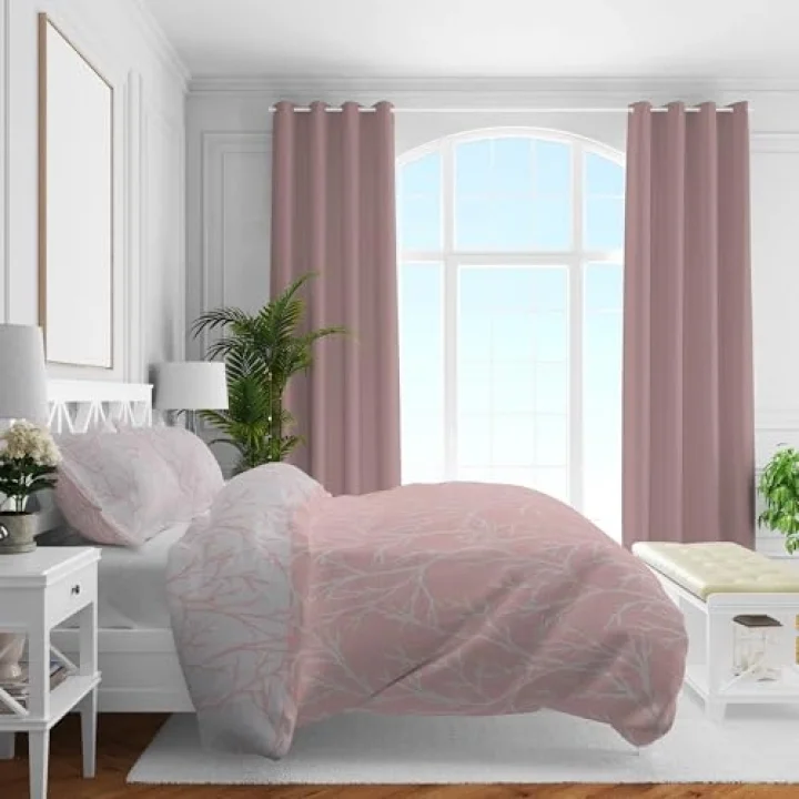Queen Size Saten Nevresim Seti Pembe