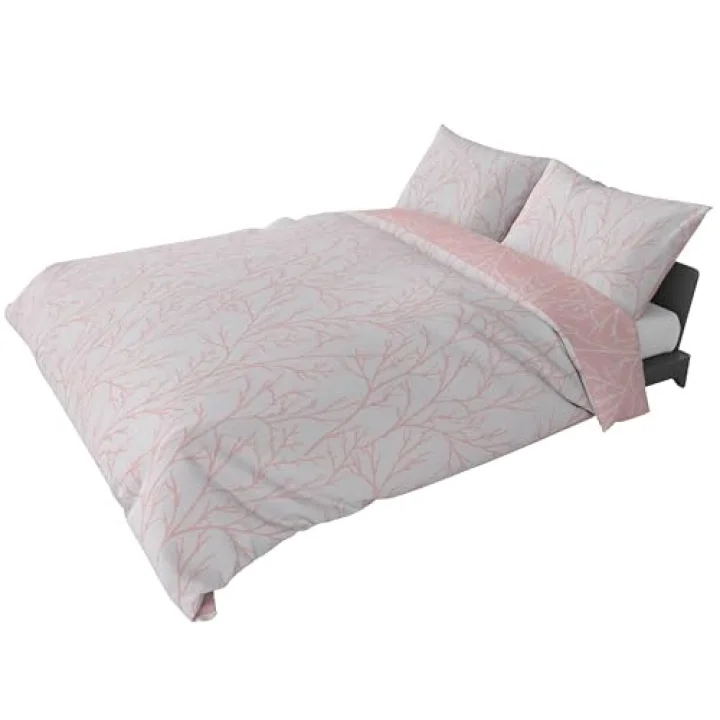 Queen Size Saten Nevresim Seti Pembe