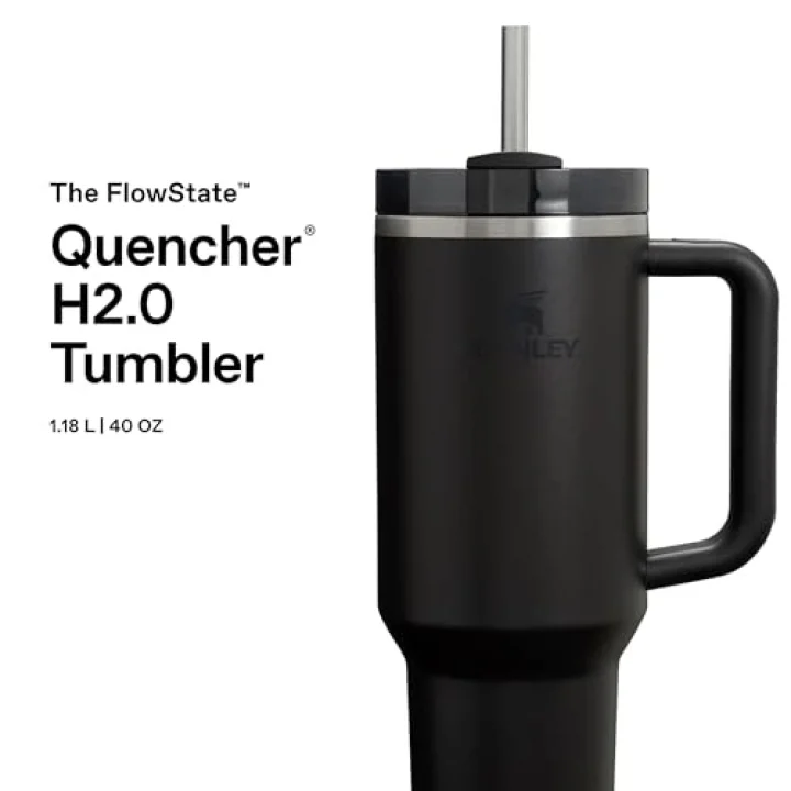Quencher H2.0 FlowState Pipetli Termos Bardak 1.18 Litre - Black | Paslanmaz Çelik
