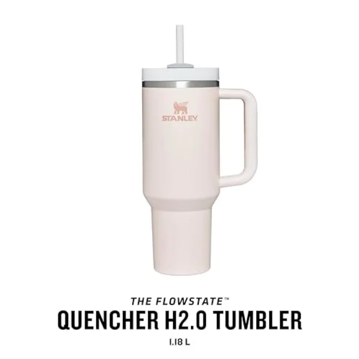 Quencher H2.0 FlowState Pipetli Termos Bardak 1.18 Litre - Pembe Kuvars (Rose Quartz) | Paslanmaz Çelik