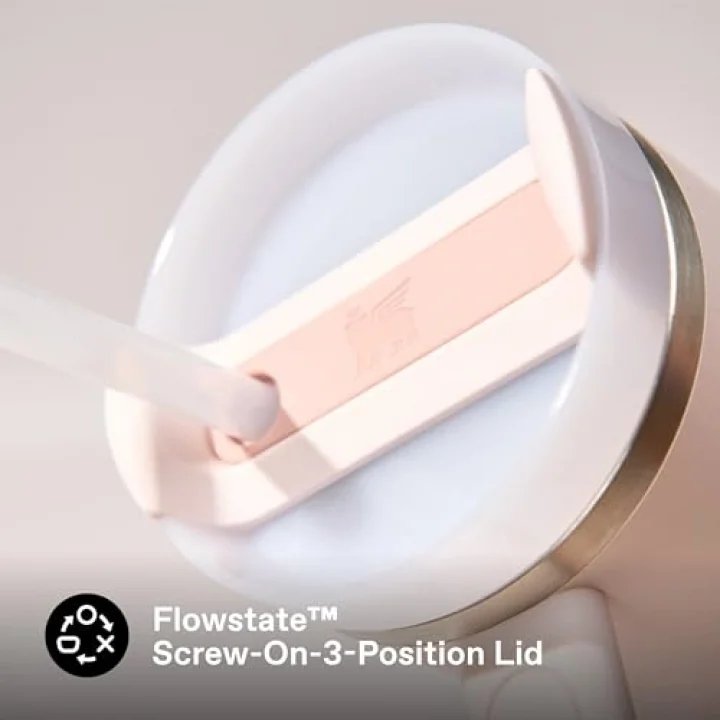 Quencher H2.0 FlowState Pipetli Termos Bardak 1.18 Litre - Pembe Kuvars (Rose Quartz) | Paslanmaz Çelik