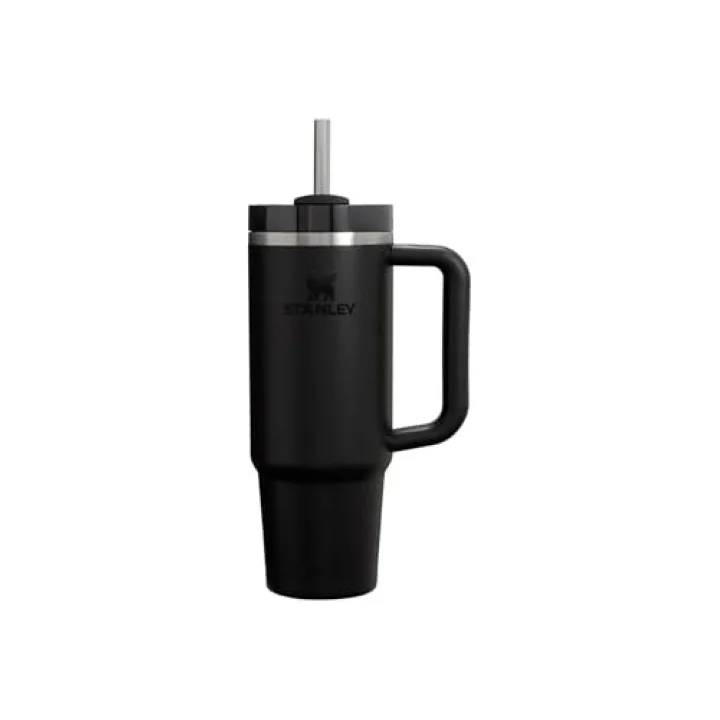 Quencher Pipetli Termos Bardak, Siyah, 0.89 Litre