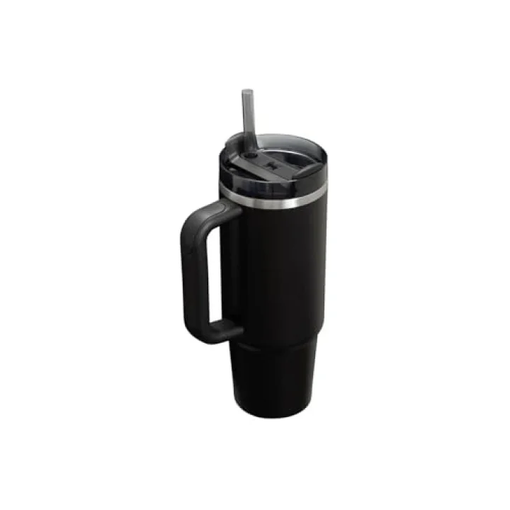 Quencher Pipetli Termos Bardak, Siyah, 0.89 Litre
