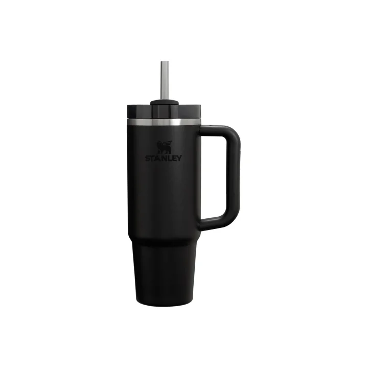 Quencher Pipetli Termos Bardak, Siyah, 0.89 Litre