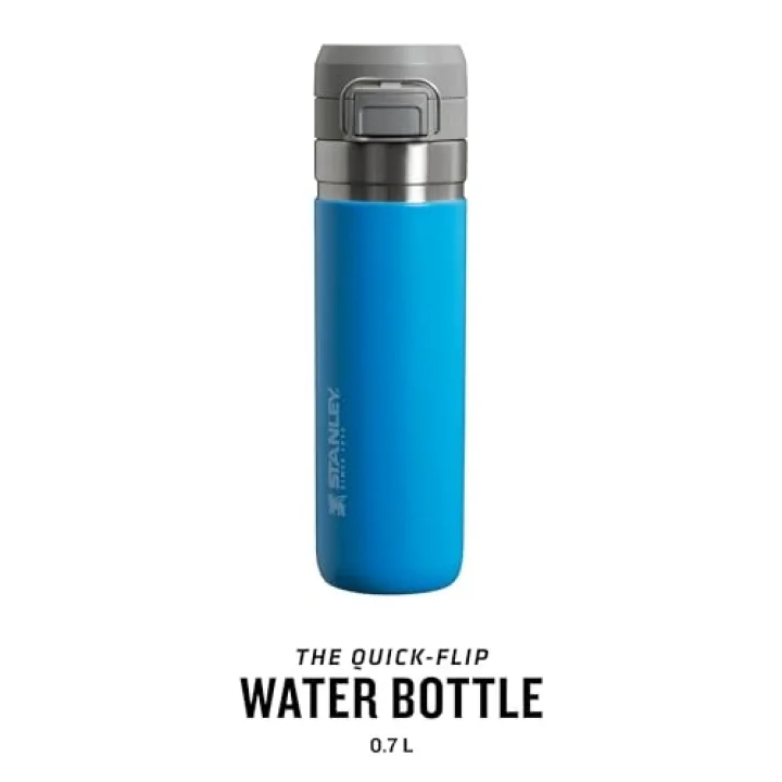 Quick-Flip Termos 0.7 Litre - Azure | Paslanmaz Çelik | Paslanmaz çelik - 12 saat soğuk tutar - sızdırmaz içecek şişesi - termos şişe - BPA içermez - araba bardak tutucuya uygun