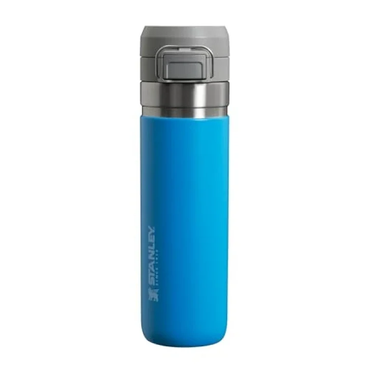 Quick-Flip Termos 0.7 Litre - Azure | Paslanmaz Çelik | Paslanmaz çelik - 12 saat soğuk tutar - sızdırmaz içecek şişesi - termos şişe - BPA içermez - araba bardak tutucuya uygun