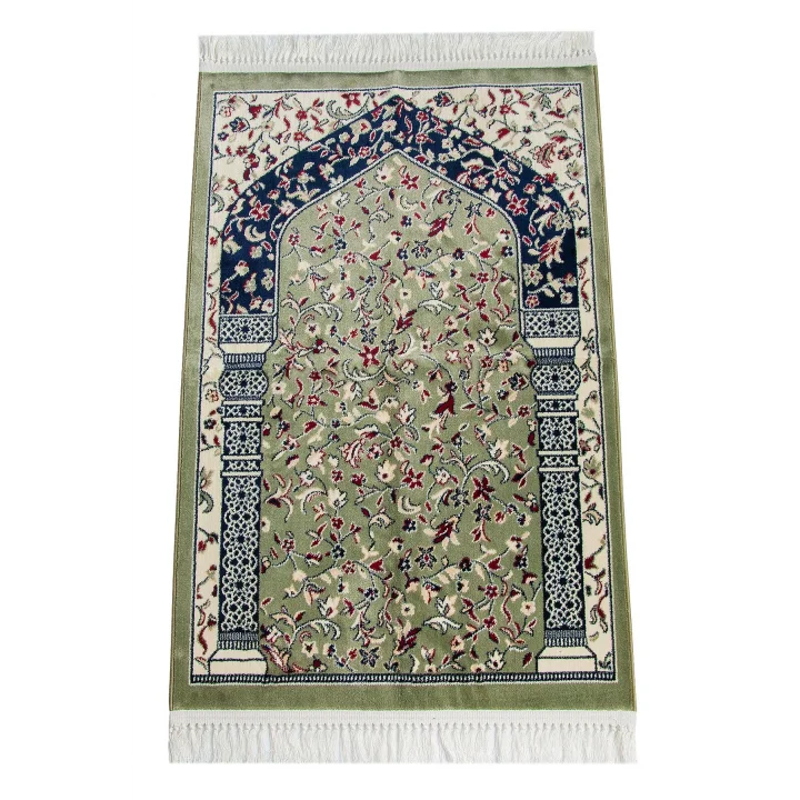 Ravza Desenli Halı Tipi Dokuma Seccade - Yeşil