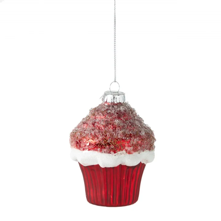 Red Cupcake Ağaç Süsü 10 cm