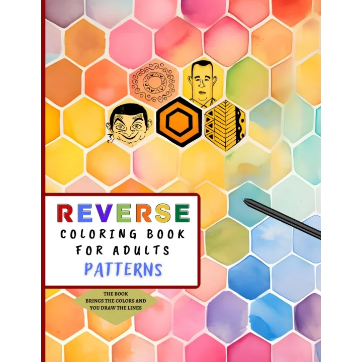 Reverse Coloring Book Patterns: 35 Unique Watercolor Patterns with muted colors for you to add the lines | ideal for Meditation and ADHD Relief (Reverse Coloring Books)