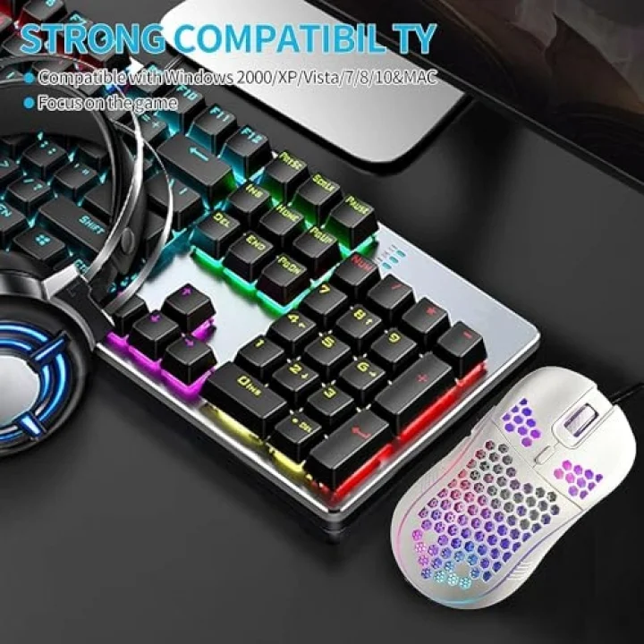 RGB Led Işıklı 6 Tuşlu 7200DPI Gaming Oyuncu Mouse Beyaz