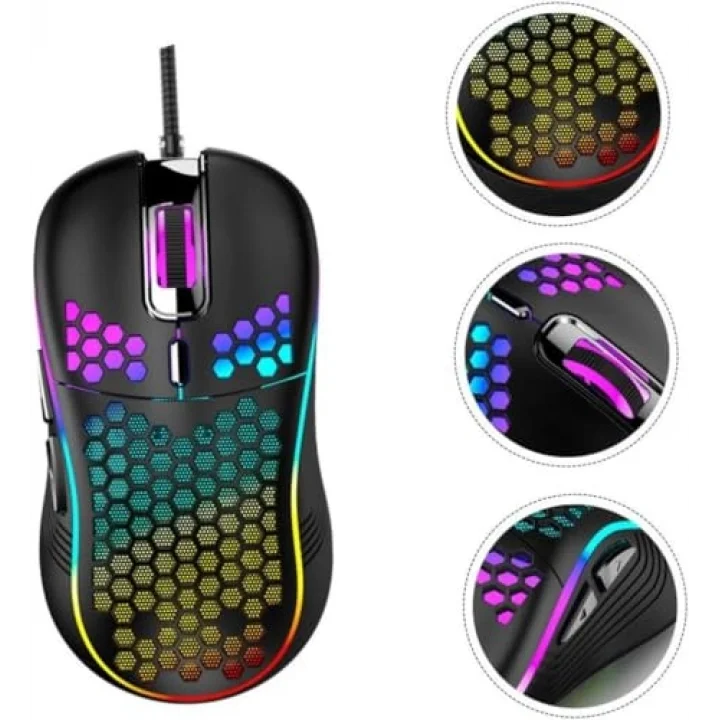 RGB Led Işıklı 6 Tuşlu 7200DPI Gaming Oyuncu Mouse Siyah