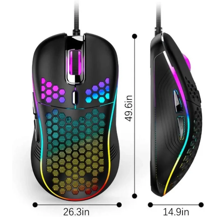 RGB Led Işıklı 6 Tuşlu 7200DPI Gaming Oyuncu Mouse Siyah