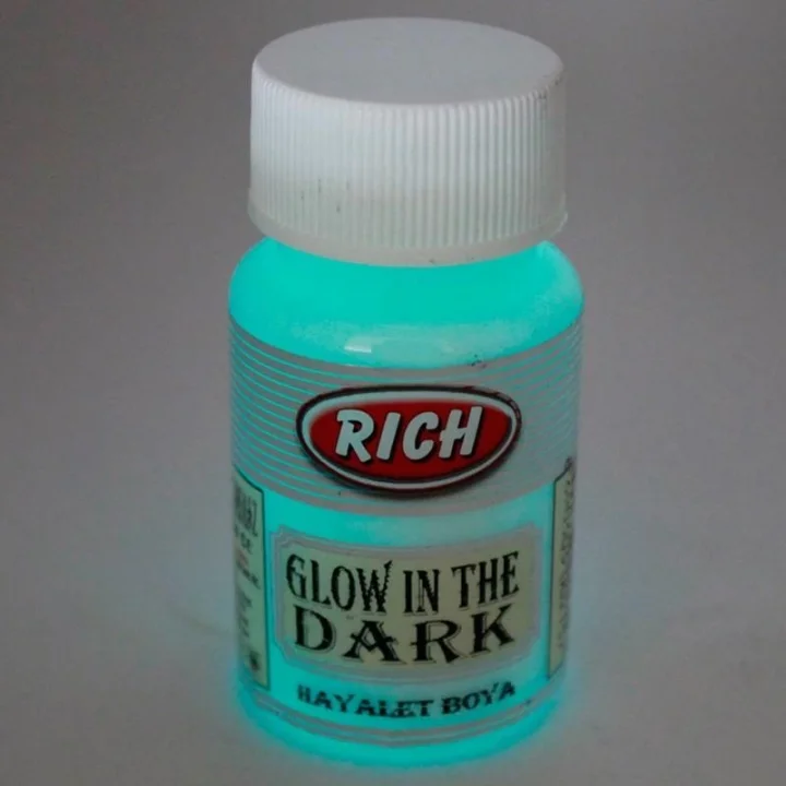 Mey İthalat® Rich 3002 Natural Turkuaz Karanlıkta Parlayan Hayalet Boya 50 cc