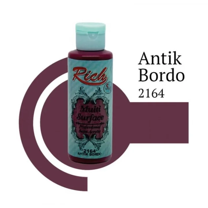 Mey İthalat® Rich Multi Surface 2164 Antik Bordo Akrilik Boya 120 cc