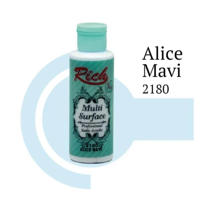Mey İthalat® Rich Multi Surface 2180 Alice Mavi Akrilik Boya 120 cc