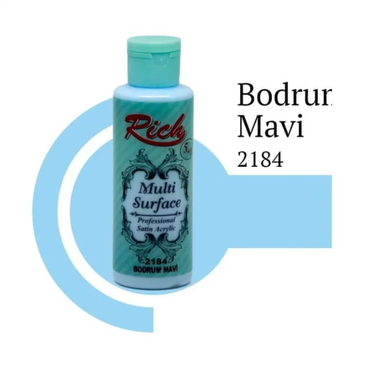Mey İthalat® Rich Multi Surface 2184 Bodrum Mavi Akrilik Boya 120 cc