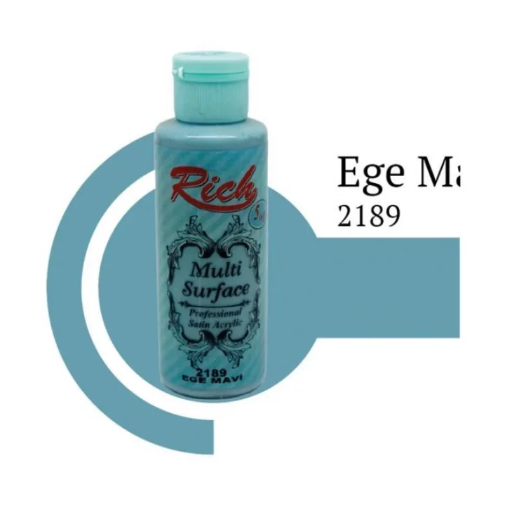 Mey İthalat® Rich Multi Surface 2189 Ege Mavi Akrilik Boya 120 cc