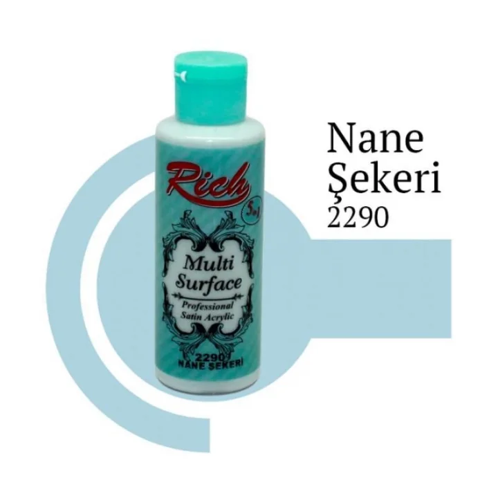 Mey İthalat® Rich Multi Surface 2290 Nane Şekeri Akrilik Boya 120 cc