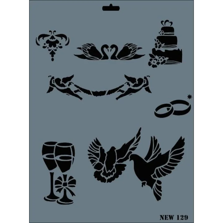 Mey İthalat® Rich New Seri N-129 Stencil 35x25 cm