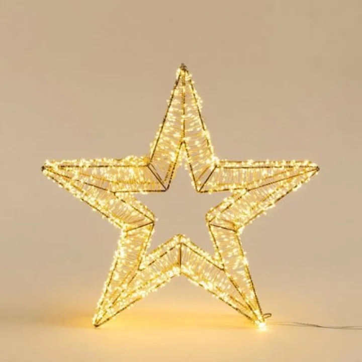 Rita Led Işıklı Yıldız Dekor 70 cm Altın