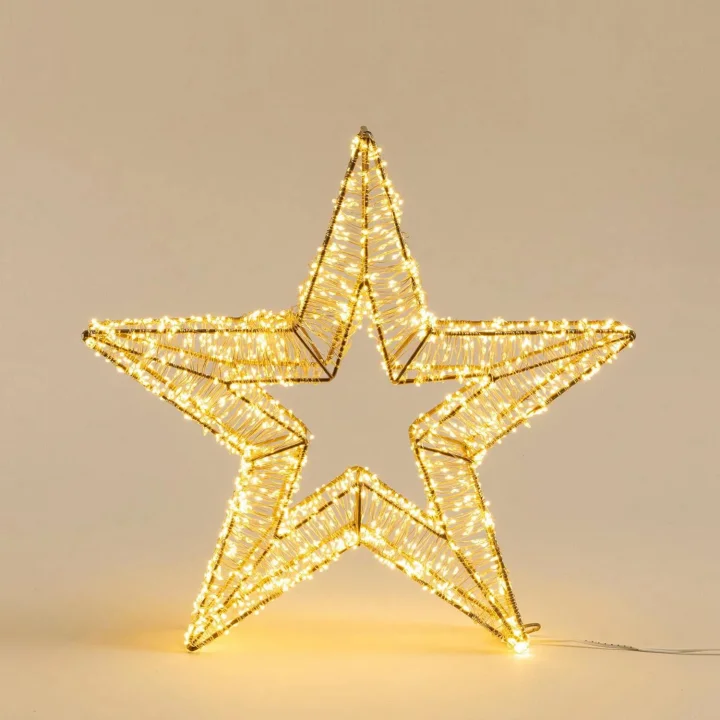 Rita Led Işıklı Yıldız Dekor 70 cm Altın