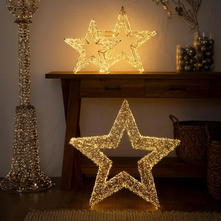 Rita Led Işıklı Yıldız Dekor 70 cm Altın