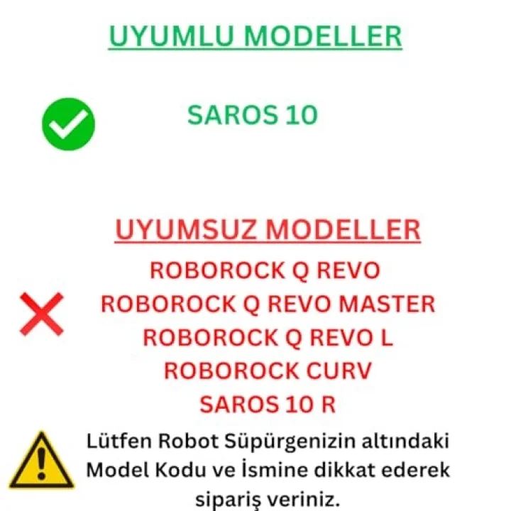 Roborock Saros 10 ile Uyumlu 2 Mop 2 Kenar Mop Pasas