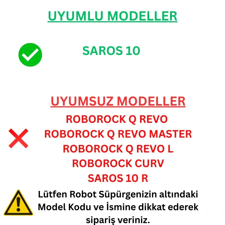 Roborock Saros 10 ile Uyumlu 2 Mop 2 Kenar Mop Pasas