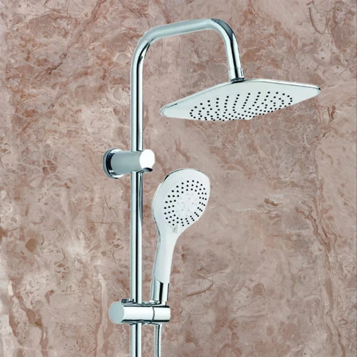 Robot Tepe Duş Seti Takımı Shower Yağmurlama Kare Banyo Masaj Duş Başlığı Sistemi Beyaz Krom