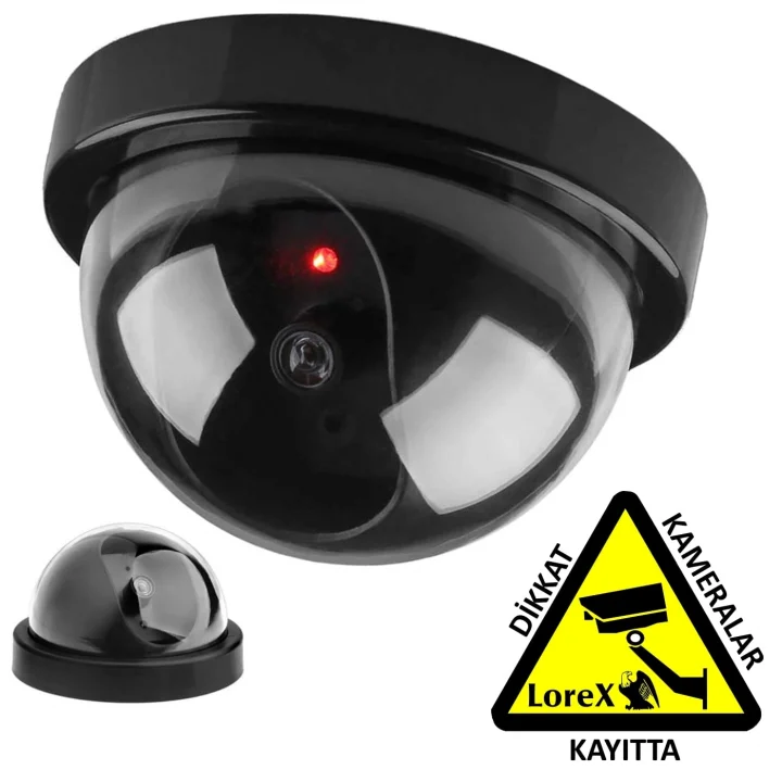 Robotix RB-SK04 Caydırıcı DOME Kamera + Dikkat Kameralar Kayıtta Etiketi - Sahte Kamera