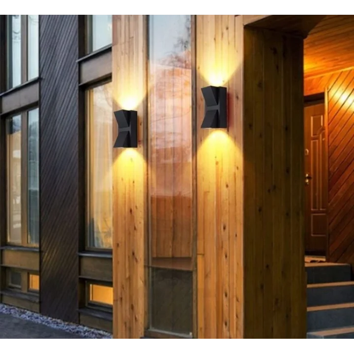 Rodos 7 Watt Modern Duvar Led Aplik 3200k Gün Işığı Çift Yönlü İç ve Dış Mekan Aplik IP44
