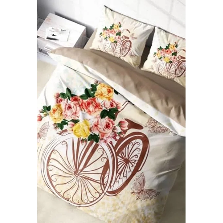 Romantic Bicycle Modern Çift Kişilik Nevresim Takımı, monohome4036